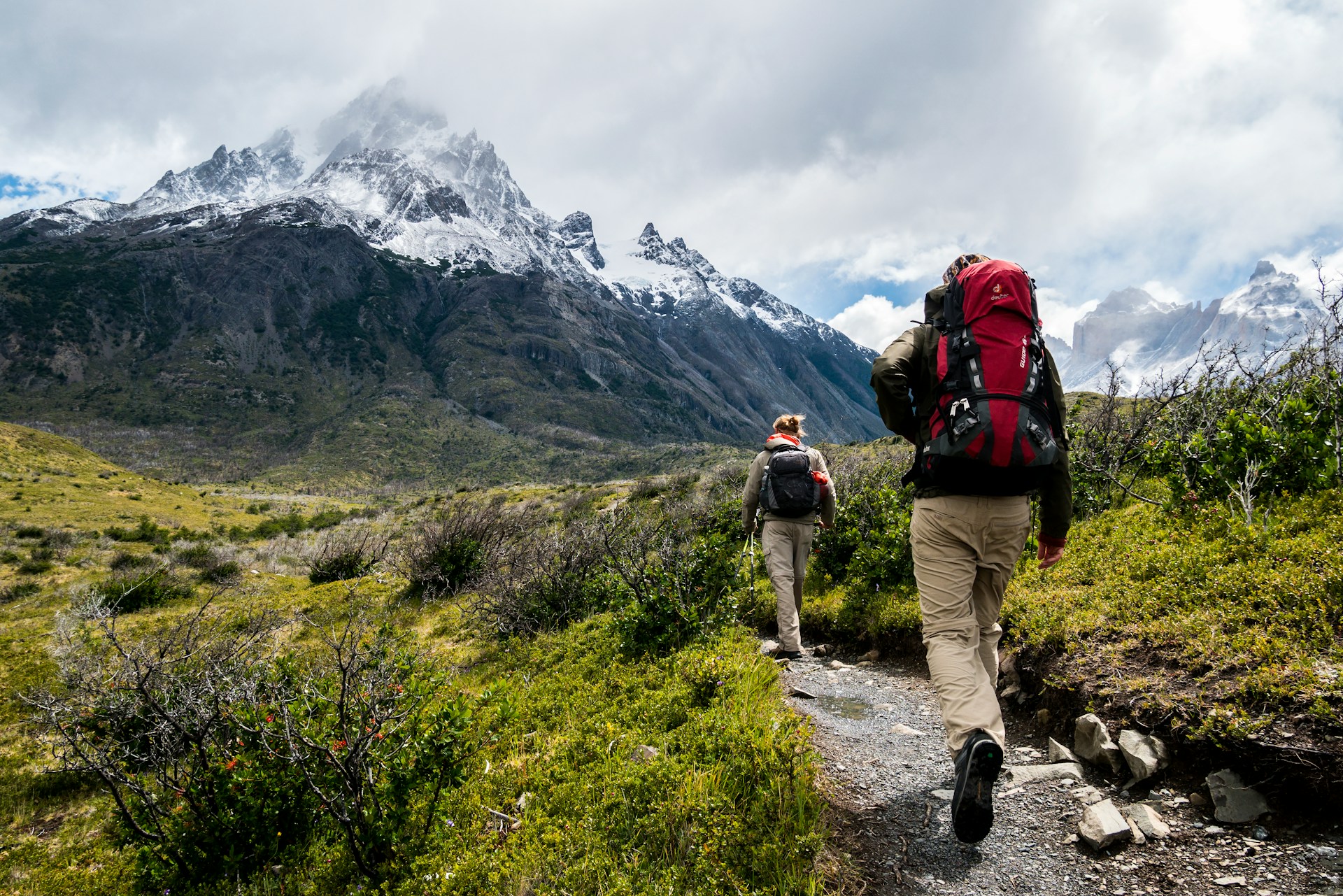 Trekkers on a mountain trail