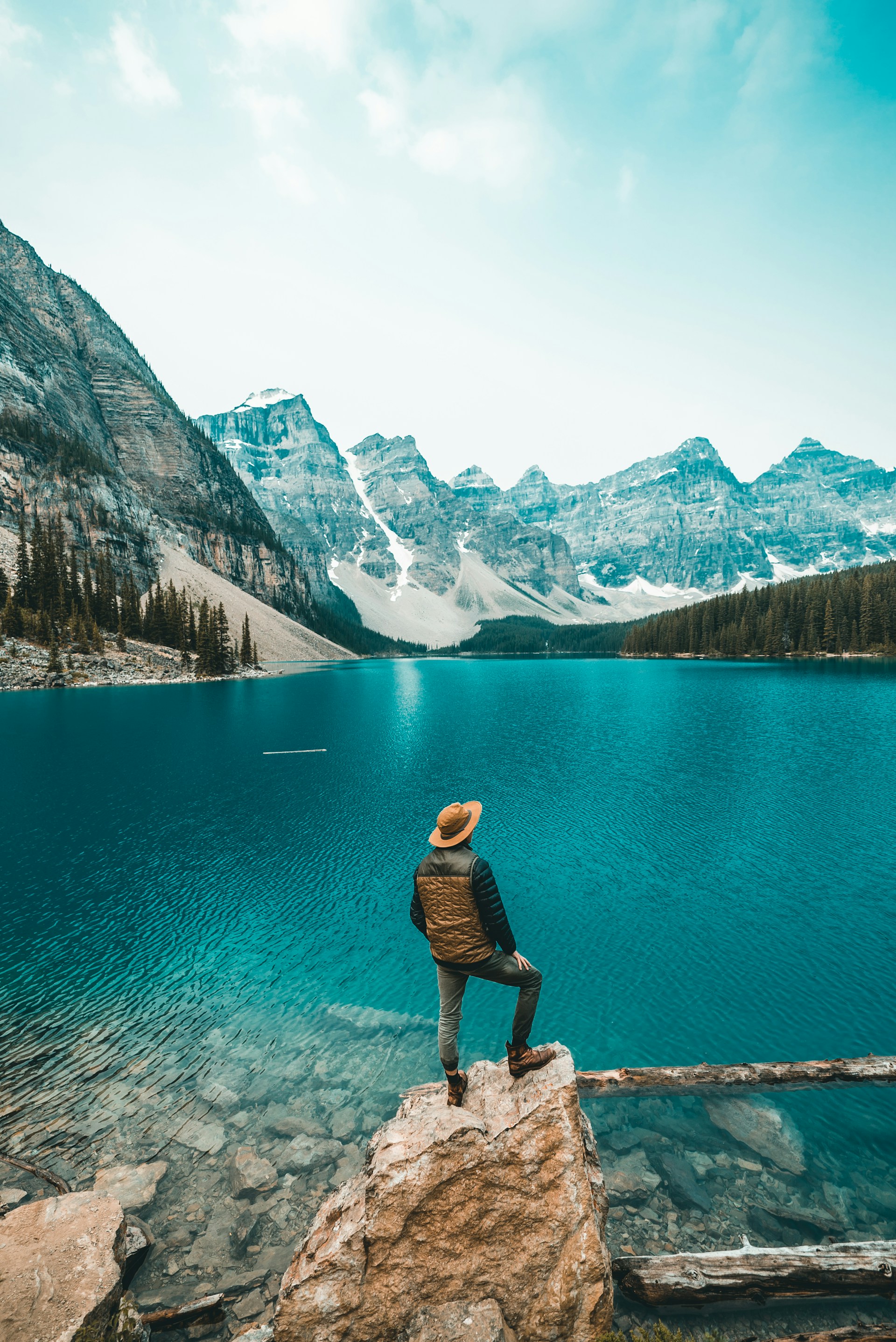 Kayaking on a turquoise lake